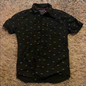 Men’s button up shirt with bikes